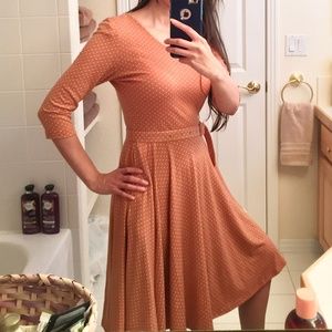 Peachy Keen Vintage Style Polkadot belted dress